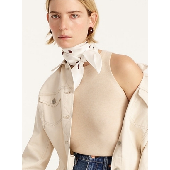 5. J.Crew Skinny silk scarf in polka dot - Picture 3 of 5